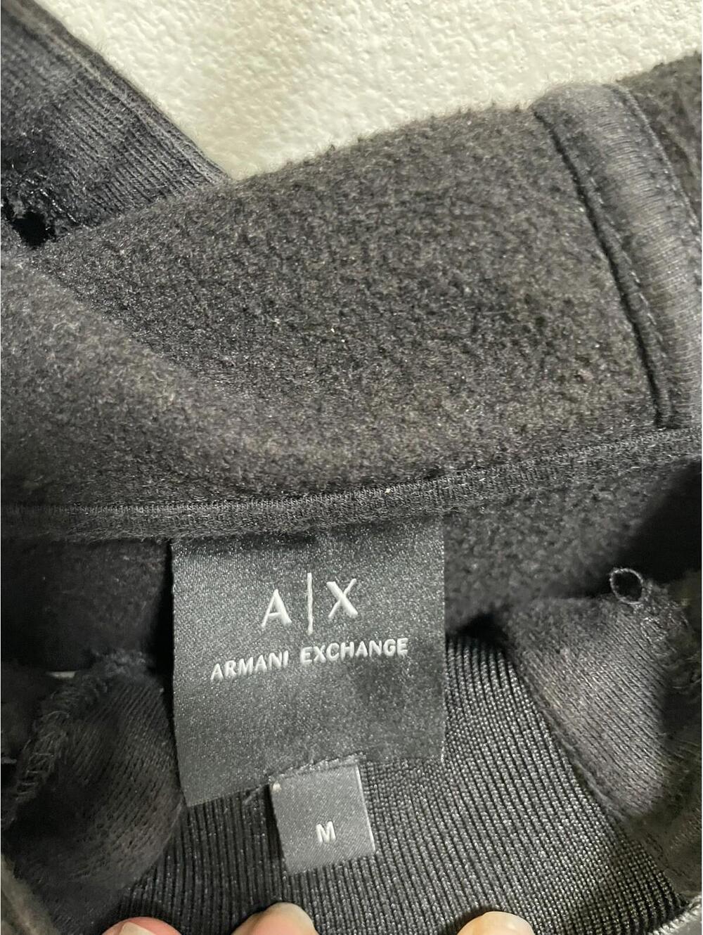 Black Armani Exchange Hoodie with embossed logo Size Medium - Picture 2 of 3